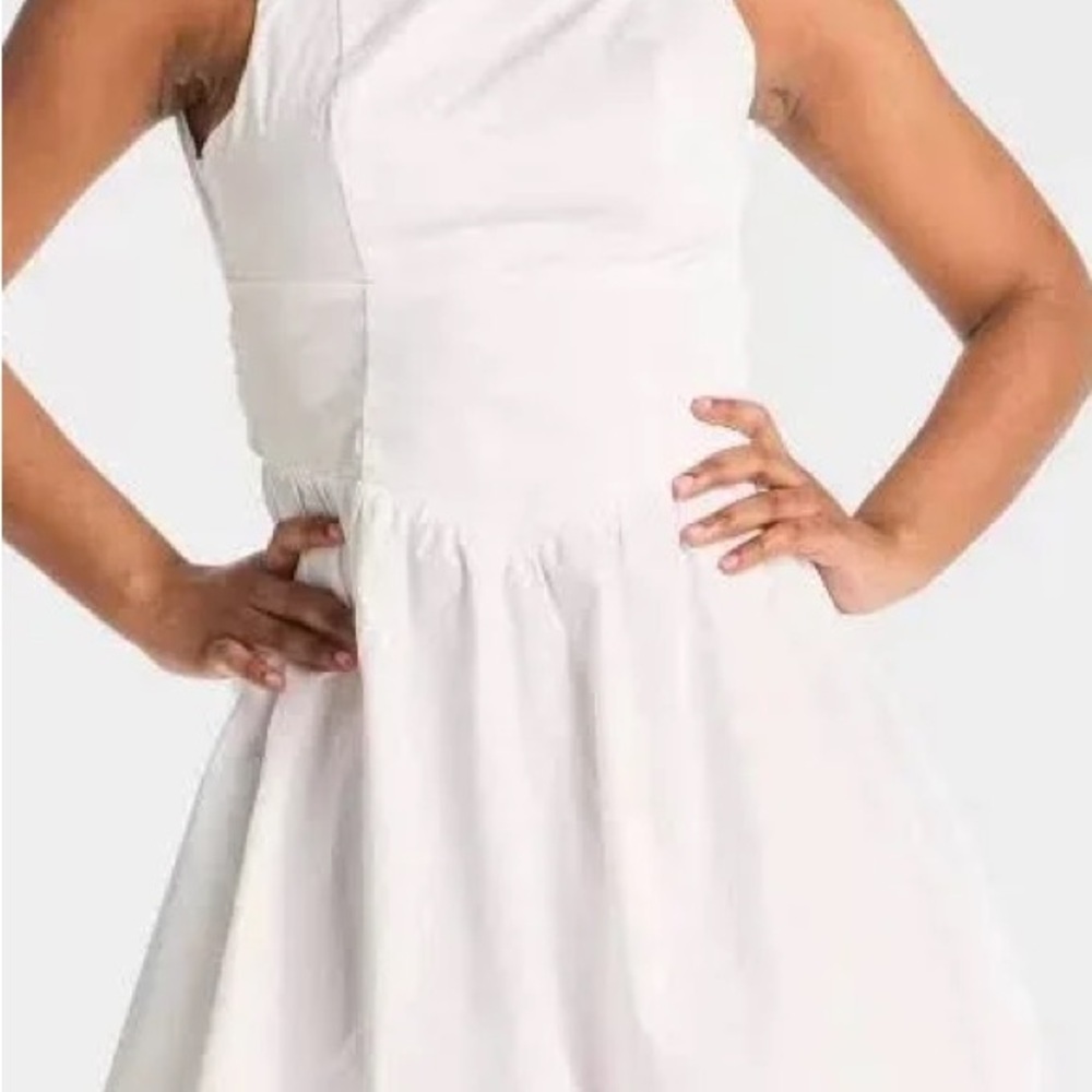 WILD FABLE White Mini Dress A-line Open Back White Bow NWOT Size Xs - Picture 7 of 8